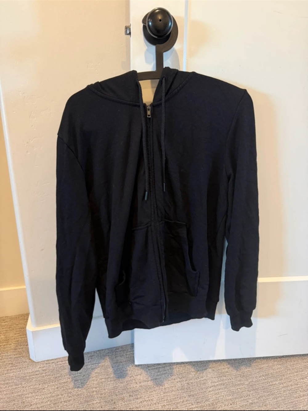 Eddie Bauer Black Zip-Up Hooded Sweatshirt